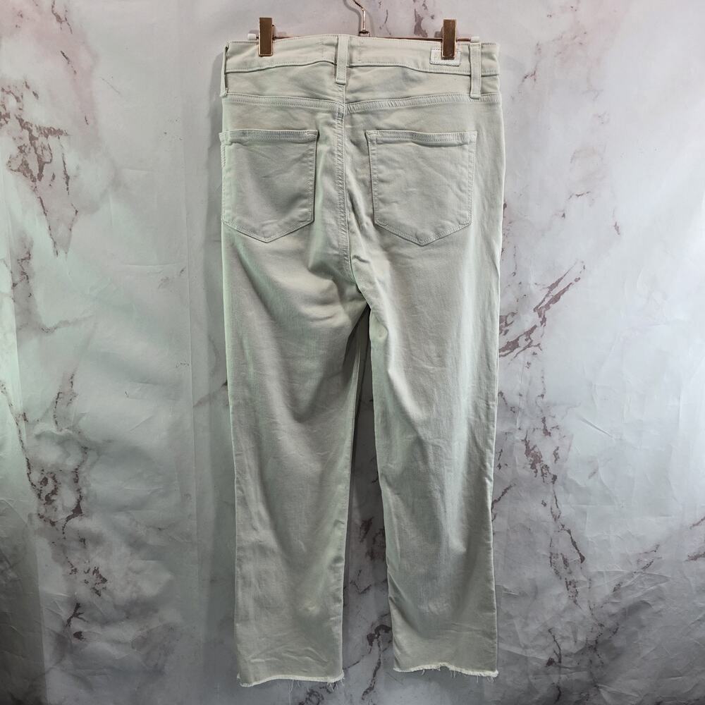 Paige Jeans Womens 28 White Jacqueline Crop Denim Neutral Frayed Hem